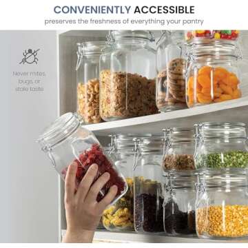 Bormioli Rocco - 11381000725 Fido Clear Glass Jar with 85 mm Gasket, 1.5 Liter KC74556