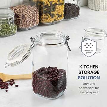 Bormioli Rocco - 11381000725 Fido Clear Glass Jar with 85 mm Gasket, 1.5 Liter KC74556