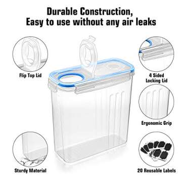 Wildone Cereal Storage Containers Set - BPA Free, Airtight