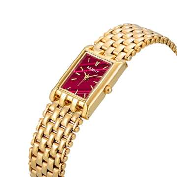 BERNY Gold Watches for Women Ladies Wrist Quartz Watches Stainless Steel Band Womens Gold Watch Luxu...