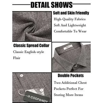 Stylish COOFANDY Men's Linen Blend Summer Shirt