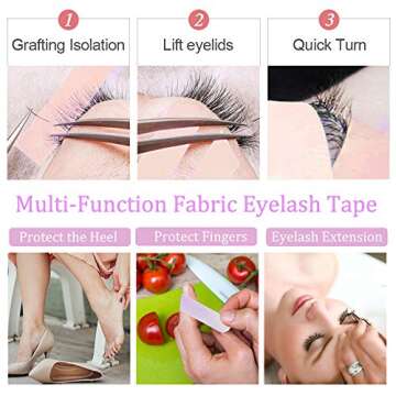 EBANKU 6 Rolls Breathable Eyelash Extension Tape (Purple)