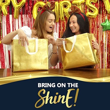 Nush Nush Large Gold Reusable Gift Bags Set of 15