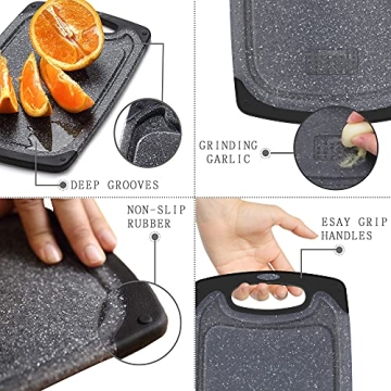 Viretang Non-Slip Cutting Board Set with Juice Grooves Dishwasher Safe