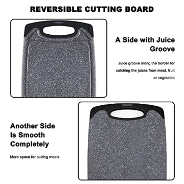 Viretang Non-Slip Cutting Board Set with Juice Grooves Dishwasher Safe