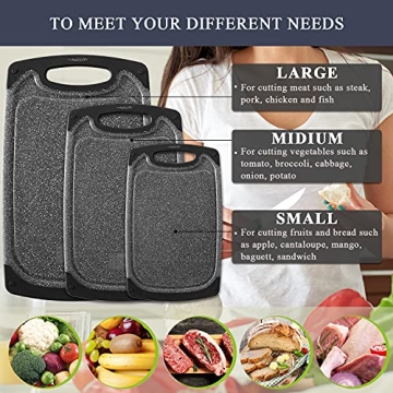 Viretang Non-Slip Cutting Board Set with Juice Grooves Dishwasher Safe