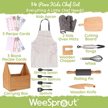 WeeSprout Little Chef Kids Cooking Set 14 Piece