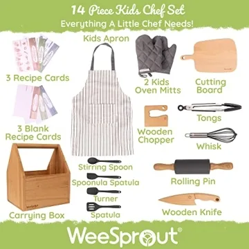 WeeSprout Little Chef Kids Cooking Set 14 Piece
