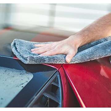 The Rag Company - Eagle Edgeless 600 (3-Pack) Professional Korean 70/30 Blend Super Plush, Microfiber Auto Detailing Towels, Buffing & Polishing, 600gsm, 16in x 16in, Dark Grey