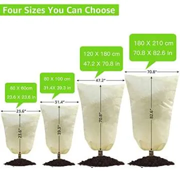 MIXC 4 Packs 2 Size Plant Covers Freeze Protection, Winter Plant Cover Cold Weather Tree Frost Cloth Warm Blankets Shrub Covers for Outdoor Plant （23''×23''+47''×71''）