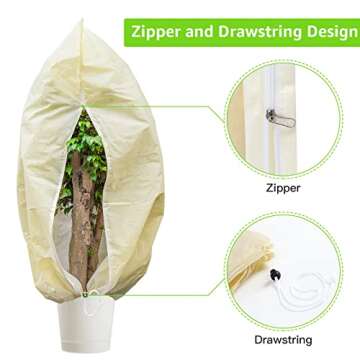 MIXC 4 Packs 2 Size Plant Covers Freeze Protection, Winter Plant Cover Cold Weather Tree Frost Cloth Warm Blankets Shrub Covers for Outdoor Plant （23''×23''+47''×71''）