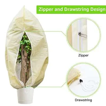 MIXC 4 Packs 2 Size Plant Covers Freeze Protection, Winter Plant Cover Cold Weather Tree Frost Cloth Warm Blankets Shrub Covers for Outdoor Plant （23''×23''+47''×71''）