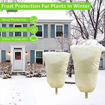 MIXC 4 Packs 2 Size Plant Covers Freeze Protection, Winter Plant Cover Cold Weather Tree Frost Cloth Warm Blankets Shrub Covers for Outdoor Plant （23''×23''+47''×71''）