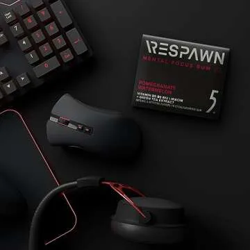 RESPAWN by 5 Gum Mental Focus Gum, Pomegranate Watermelon Sugar Free Chewing Gum, 15 Sticks