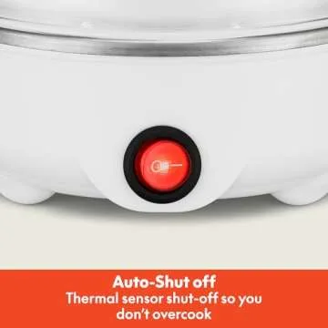 BELLA Rapid Electric Egg Cooker and Poacher with Auto Shut Off for Omelet, Soft, Medium and Hard Boiled Eggs - 7 Egg Capacity Tray, Single Stack, White