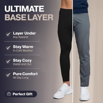 Thermajohn Long Johns for Men, Thermal Underwear for Men Long Underwear Mens Leggings Thermal Pants Men Cold Weather Bottoms (Black, X-Small)