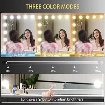 Gvnkvn Vanity Makeup Mirror with LED Lights and USB
