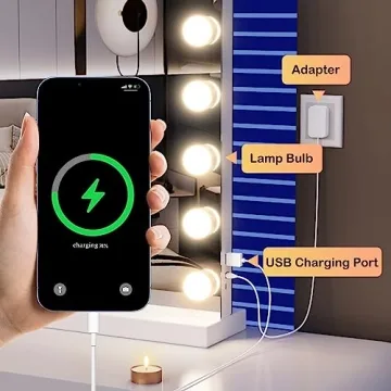 Gvnkvn Vanity Makeup Mirror with LED Lights and USB