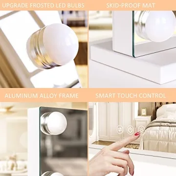 Gvnkvn Vanity Makeup Mirror with LED Lights and USB