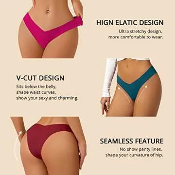 BAJAOEY Seamless Women’s Underwear, Soft Cheeky Bikini Pack