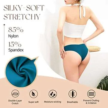 BAJAOEY Seamless Women’s Underwear, Soft Cheeky Bikini Pack