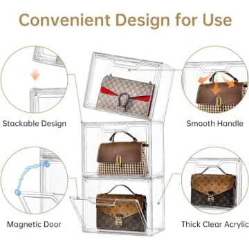 Stebopum Clear Acrylic Purse Organizer for Handbags, 5 Pack