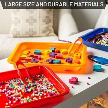 Art Tray Set - Craft Tray with Sorting Tweezers - Large Plastic Tray for Organizing - Art Tray Organ...