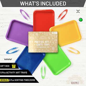 Art Tray Set for Kids - Crafting, Organizing, Learning Fun