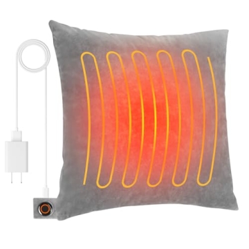 Electric Heated Lumbar Pillow 3 Heat Settings Back Pain Relief