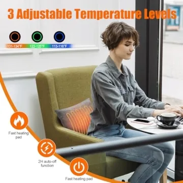 Electric Heated Lumbar Pillow 3 Heat Settings Back Pain Relief