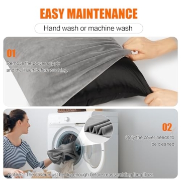 Electric Heated Lumbar Pillow 3 Heat Settings Back Pain Relief