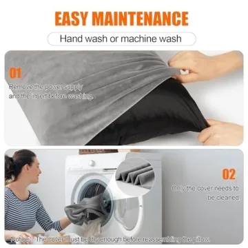 Electric Heated Lumbar Pillow 3 Heat Settings Back Pain Relief