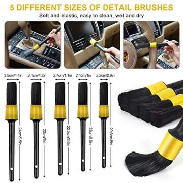 Herrfilk 22 Pcs Car Cleaning Tools Kit, Detailing Brushes & Storage Bag