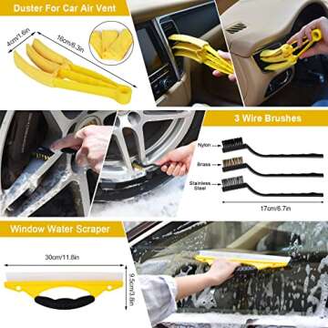 Herrfilk 22 Pcs Car Cleaning Tools Kit for All Vehicle Types