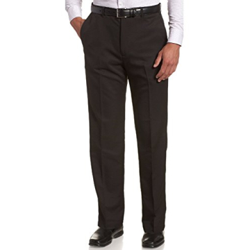 Sportoli Men's Cool Classic Fit Hidden Expandable Waist Plain Front Dress Pants - Black (Size 42W x ...