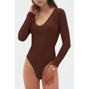 CHYRII Women's Sexy V Neck Bodysuit - Stylish & Comfortable