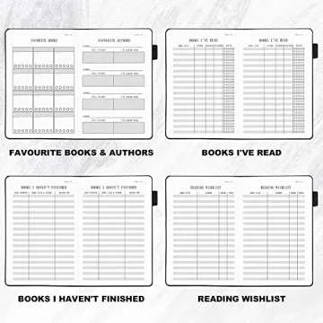 SIMSIMY Reading Journal with 104 Book Reviews, Book Journal for Book Lovers & Readers - Book Reviews & Reading Tracker & Reading List Challenge, Reading Log Notebook Gift, A5, Gray