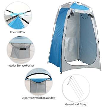 Taruor Shower Tent,Privacy Shelter Tent, Portable Outdoor Camping Beach Shower Tent Changing Room Tent Sun Rain Shelter with Window