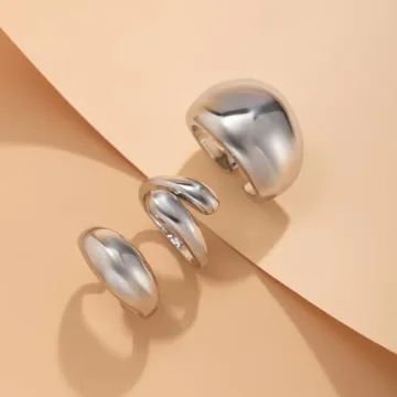 BEARJIA Chunky Gold Rings for Women Statement Jewelry