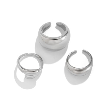 BEARJIA Chunky Gold Rings for Women Statement Jewelry