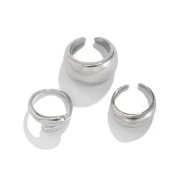 BEARJIA Chunky Gold Rings for Women Statement Jewelry