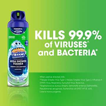 Scrubbing Bubbles Mega Bathroom and Shower Foamer Aerosol, Rainshower Scent, 20oz (Pack of 2)