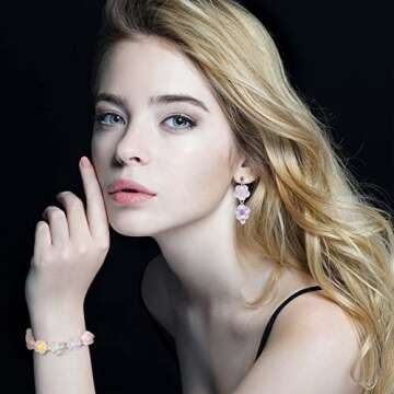 PAGOW 182Pcs Transparent Flower Beads, Mix Candy Colors Flower Bead Used for DIY Jewelry Findings Making Bracelet Wedding Decoration Embellishments（12mm）