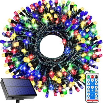 Ucutely Solar String Lights Outdoor,115 Ft 300 LED Solar Christmas Lights with Remote,8 Modes Waterp...