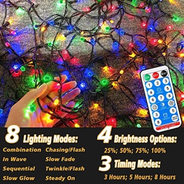 Ucutely Solar String Lights, 115 Ft Bright & Colorful Decor