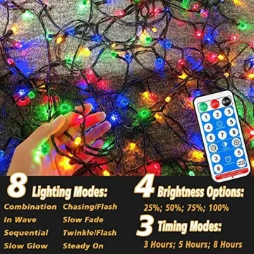 Ucutely Solar String Lights, 115 Ft Bright & Colorful Decor