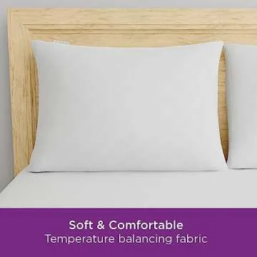 Set of 4 Standard/Queen AllerEase Pillow Protectors - Temperature Balancing, Allergist Recommended - Premium Breathable, Zippered Protectors