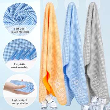BOGI 2 Pack Cooling Towel, Cooling Towels for Neck and Face-40"x12"- Ice Towel for Instant Cooling, Soft Breathable Chilly Towel, Stay Cool for Yoga, Sport, Gym, Camping & More Activities(Blue+Pink)