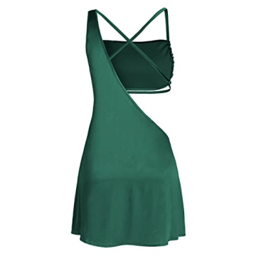 ZAFUL Women's 2 Piece Silky Satin One Shoulder Mini Dress