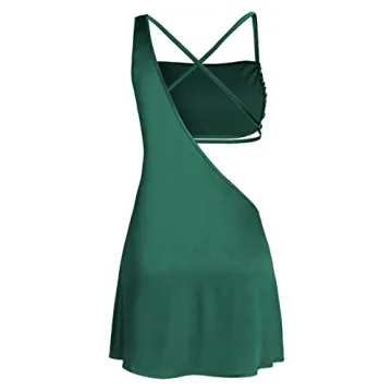 ZAFUL Women's 2 Piece Silky Satin One Shoulder Mini Dress